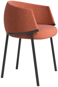 Кресло металлическое c обивкой Scab Design Koala сталь, технополимер, шерсть антрацит, розовый Фото 1