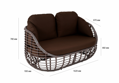 Комплект плетеной мебели ReeHouse Lotus алюминий, искусственный ротанг, олефин, стекло шоколад металлик, коричневый, бронза Фото 3