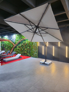 Зонт профессиональный 3х3 м THEUMBRELA SEMSIYE EVI Banana Plus Premier алюминий, акрил черный, минеральный Фото 15