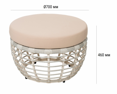 Комплект плетеной мебели ReeHouse Lotus алюминий, искусственный ротанг, олефин, стекло доминикана, бежевый, белый сатин Фото 4