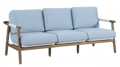 Диван деревянный трехместный Tagliamento Apoyo акация, роуп, олефин грецкий орех, голубой Фото 16