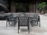 Стол обеденный каменный SNOC Eclat Nightfall алюминий, камень черный, серый Фото 4