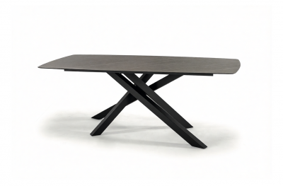 Стол ламинированный обеденный Grattoni Milo сталь, компакт-ламинат HPL черный, темно-серый Фото 5