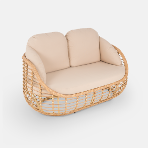 Комплект плетеной мебели ReeHouse Lotus алюминий, искусственный ротанг, олефин, стекло индийское дерево, бежевый, бронза Фото 28