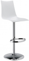 Стул барный пластиковый Scab Design Zebra Up Antishock сталь, поликарбонат хром, белый Фото 1