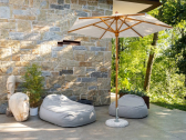 Зонт профессиональный диаметром 2.5 м Scolaro Palladio Standard дерево ироко, акрил натуральный, слоновая кость Фото 1
