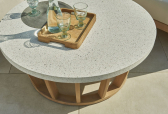 Столик каменный кофейный Tagliamento Woodland эвкалипт, искусственный камень Terazzo натуральный, белый Фото 34