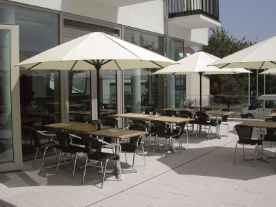 Зонт профессиональный телескопический MAY Filius алюминий, акрил слоновая кость Фото 2