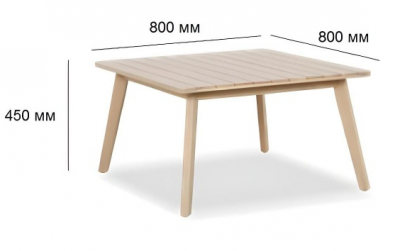 Столик деревянный кофейный Tagliamento Nara акация песочный Фото 2