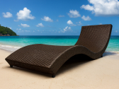 Шезлонг-лежак плетеный ReeHouse Tama оцинкованная сталь, искусственный ротанг коричневый люкс Фото 1