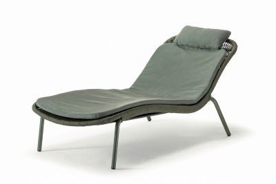 Лежак плетеный Grattoni Leaf алюминий, роуп, олефин зеленый Фото 4