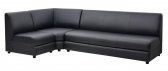 Диван модульный Профдиван Берн дерево, кожа черный Фото 4