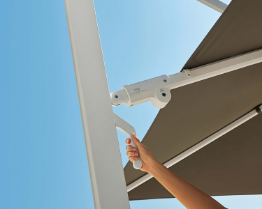 Зонт профессиональный 3х3 м Higold Wing алюминий, акрил тик, тортора Фото 4