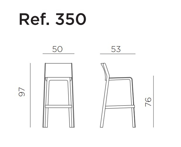 Стул пластиковый барный Trill Stool