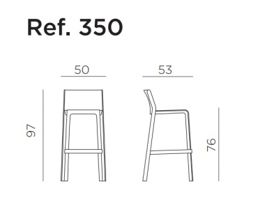Стул пластиковый барный Nardi Trill Stool стеклопластик табак Фото 2