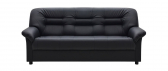 Диван прямой трехместный Профдиван Премьер дерево, кожа черный Фото 2