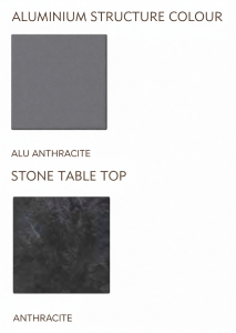 Столик каменный кофейный Grattoni Venice Stone алюминий, спеченный камень антрацит Фото 3