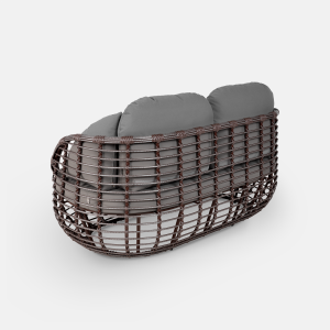 Комплект плетеной мебели ReeHouse Lotus алюминий, искусственный ротанг, олефин, стекло шоколад металлик, серый, графит Фото 14