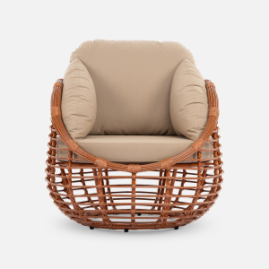 Комплект плетеной мебели ReeHouse Lotus алюминий, искусственный ротанг, олефин, стекло африканский закат, капучино, бронза Фото 15