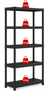 Стеллаж пластиковый KIS Shelf пластик черный Фото 4