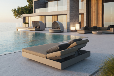 Лежак пластиковый с матрасом Vondom Vela Basic полиэтилен, ткань Фото 6