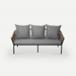 Диван трехместный плетеный с подушками ReeHouse Patio алюминий, искусственный ротанг, олефин черный, сицилия, светло-серый Фото 8