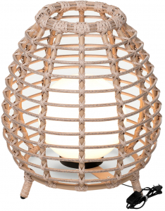 Торшер плетеный ReeHouse Lotus алюминий, искусственный ротанг ирбис Фото 1