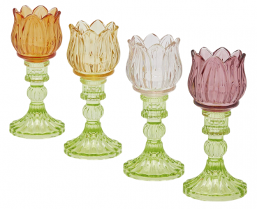 Подсвечник Тюльпан Весна EDG Candle Holder стекло разноцветный Фото 1