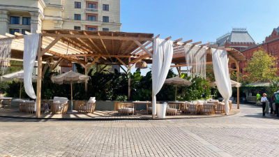 Кресло деревянное с подушками Tagliamento Woodland эвкалипт, олефин натуральный, бежевый Фото 51