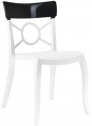 Стул пластиковый PAPATYA Opera-S стеклопластик, поликарбонат белый, черный Фото 1