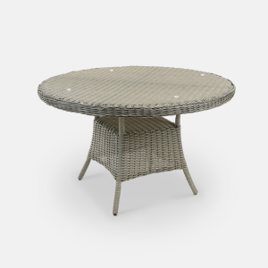 Стол плетеный обеденный ReeHouse Primo алюминий, искусственный ротанг, стекло лунный свет Фото 5