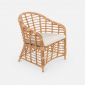 Кресло плетеное с подушкой ReeHouse Miro алюминий, искусственный ротанг, олефин индийское дерево, светло-бежевый Фото 6