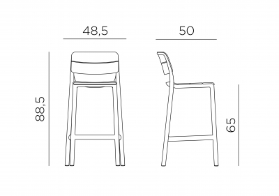 Стул пластиковый полубарный Nardi Cassia Stool Mini стеклопластик антрацит Фото 2