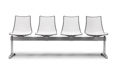 Система сидений на 4 места Scab Design Zebra Bicolore Bench сталь, технополимер белый, антрацит Фото 1
