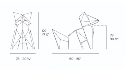 Фигура дизайнерская пластиковая Vondom Origami Kitsune Basic полиэтилен Фото 2