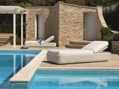 Шезлонг-лежак плетеный с матрасом Unopiu Agorà алюминий, искусственный ротанг, акрил белый Фото 13