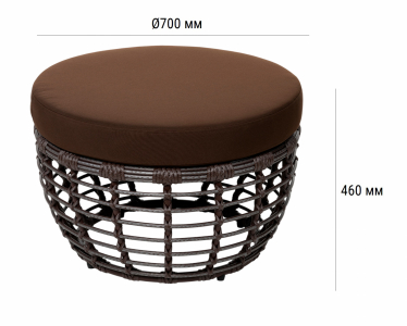 Комплект плетеной мебели ReeHouse Lotus алюминий, искусственный ротанг, олефин, стекло шоколад металлик, коричневый, бронза Фото 6