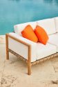Диван деревянный с подушками Unopiu Pevero тик, эластичные ремни, акрил Фото 7
