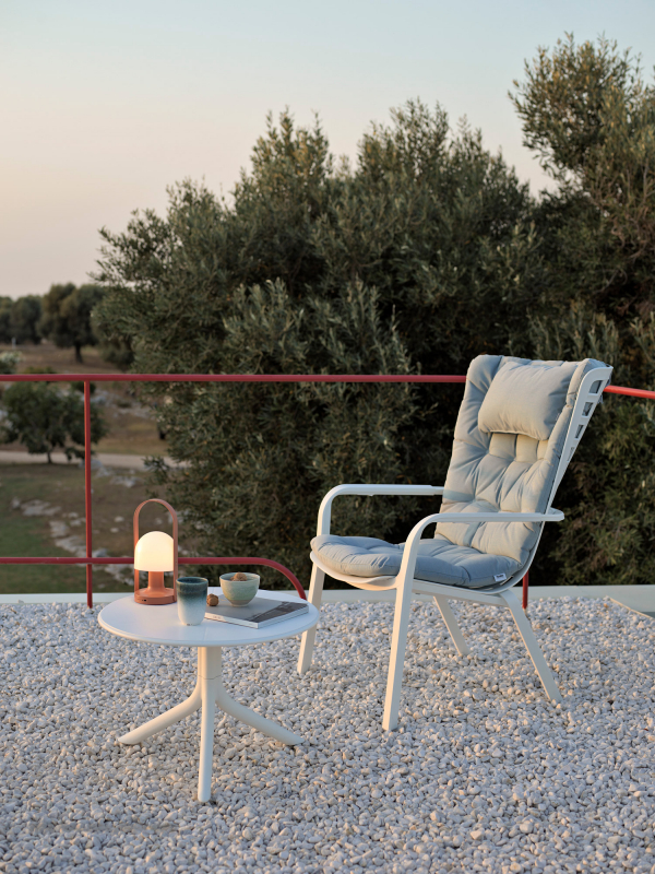 Стол пластиковый обеденный Spritz + Spritz Mini, белый, Ø605х400-765 мм