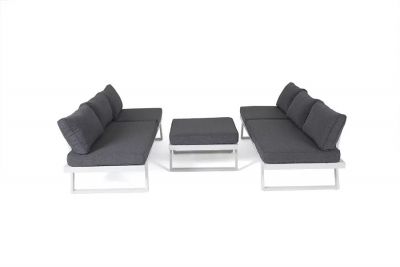 Комплект-трансформер садовой мебели 4SIS Альпы алюминий, ткань белый Фото 13