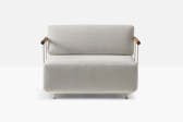 Кресло мягкое PEDRALI Arki-Sofa сталь, алюминий, тик, ткань белый, серый Фото 7
