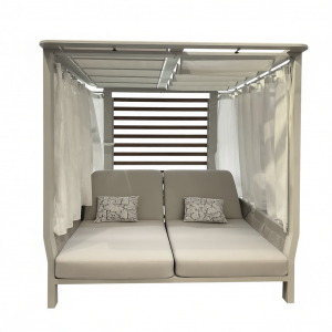 Шатер с лежаками Higold Borromeo алюминий, роуп, олефин бежевый, светло-серый Фото 6