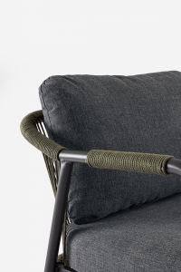 Комплект металлической лаунж мебели Garden Relax Miravet алюминий, роуп, ткань, натуральный камень антрацит, зеленый, светлый Фото 11