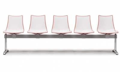 Система сидений на 5 мест Scab Design Zebra Bicolore Bench сталь, технополимер белый, оранжевый Фото 1