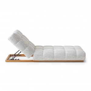 Шезлонг-лежак мягкий Grattoni Blow тик, алюминий, олефин тик, бежевый Фото 4