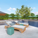 Шезлонг-лежак деревянный с матрасом JANUS et Cie Matisse Teak тик, алюминий, поливинил натуральный, мокко Фото 4