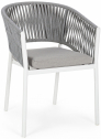 Кресло плетеное с подушкой Garden Relax Florencia алюминий, роуп, олефин белый, серый Фото 1