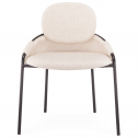 Стул металлический с обивкой Tagliamento Lok сталь, букле черный, бежевый Фото 3