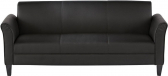 Диван прямой трехместный Профдиван Опера дерево, кожа черный Фото 1