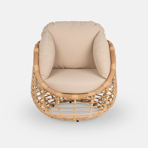 Комплект плетеной мебели ReeHouse Lotus алюминий, искусственный ротанг, олефин, стекло индийское дерево, бежевый, бронза Фото 16